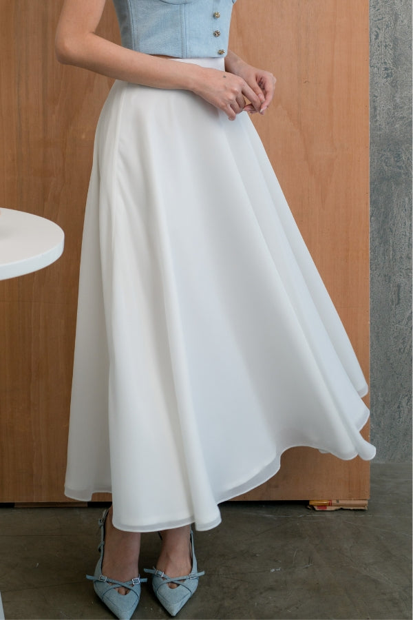 LILY midi skirt white