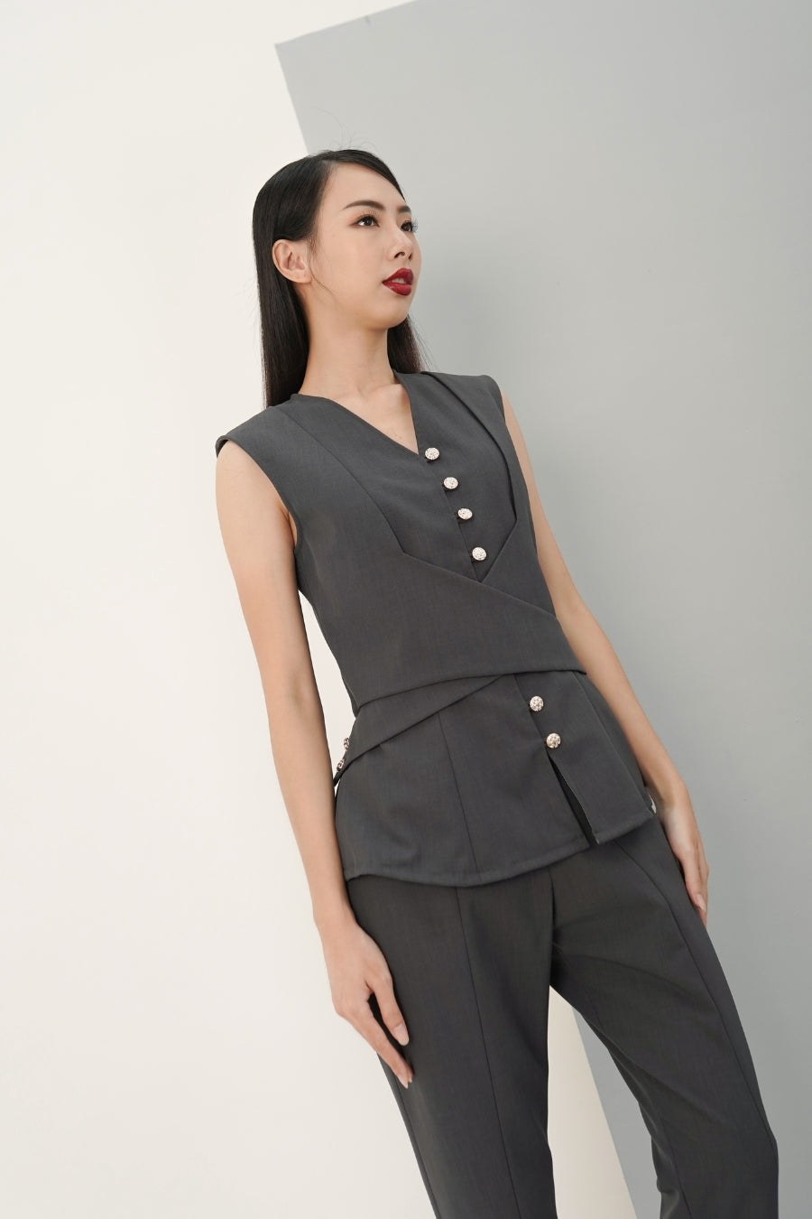 VITELLO vest darkgrey