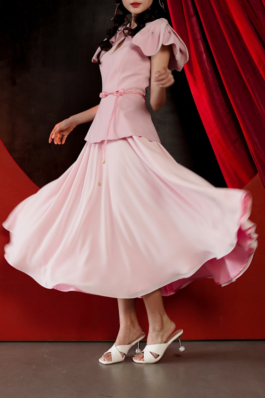 LILY midi skirt pink