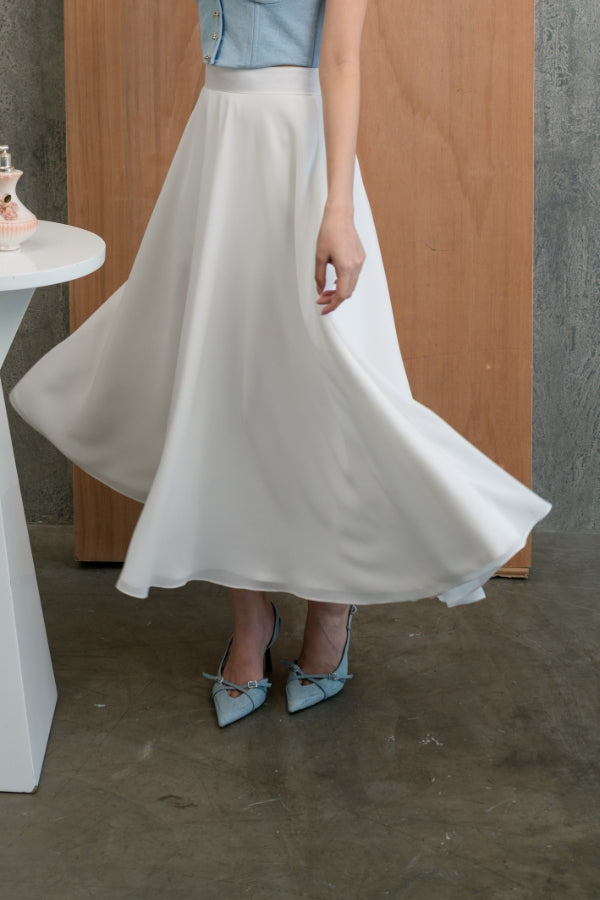 LILY midi skirt white