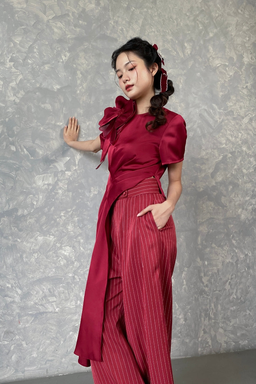 LINEKE maroon (ready stock!)