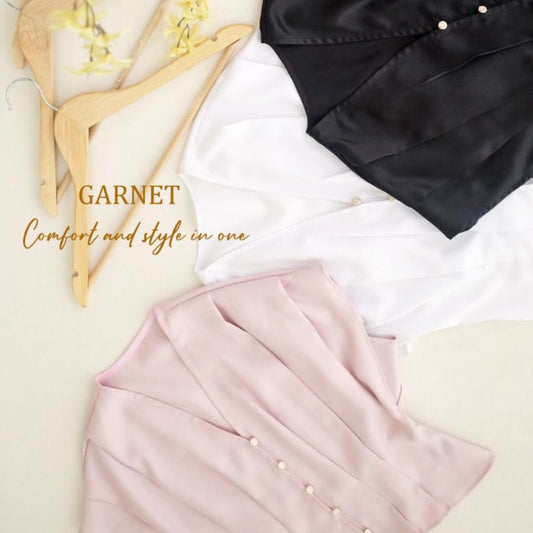 GARNET top (white, pink) - (ready stock!)