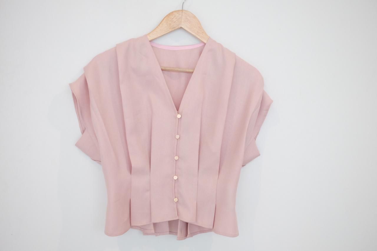 GARNET top (white, pink) - (ready stock!)