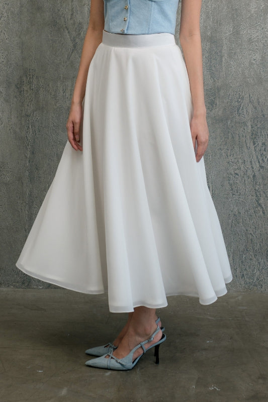 LILY midi skirt white