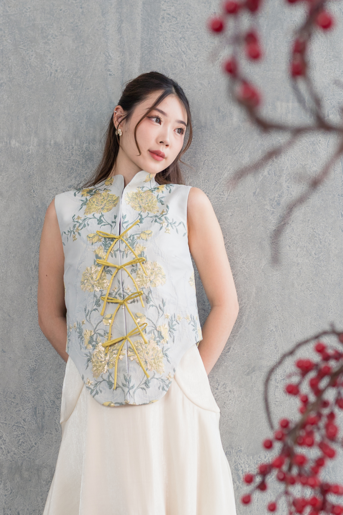 WISHBONE vest - VERIS dress